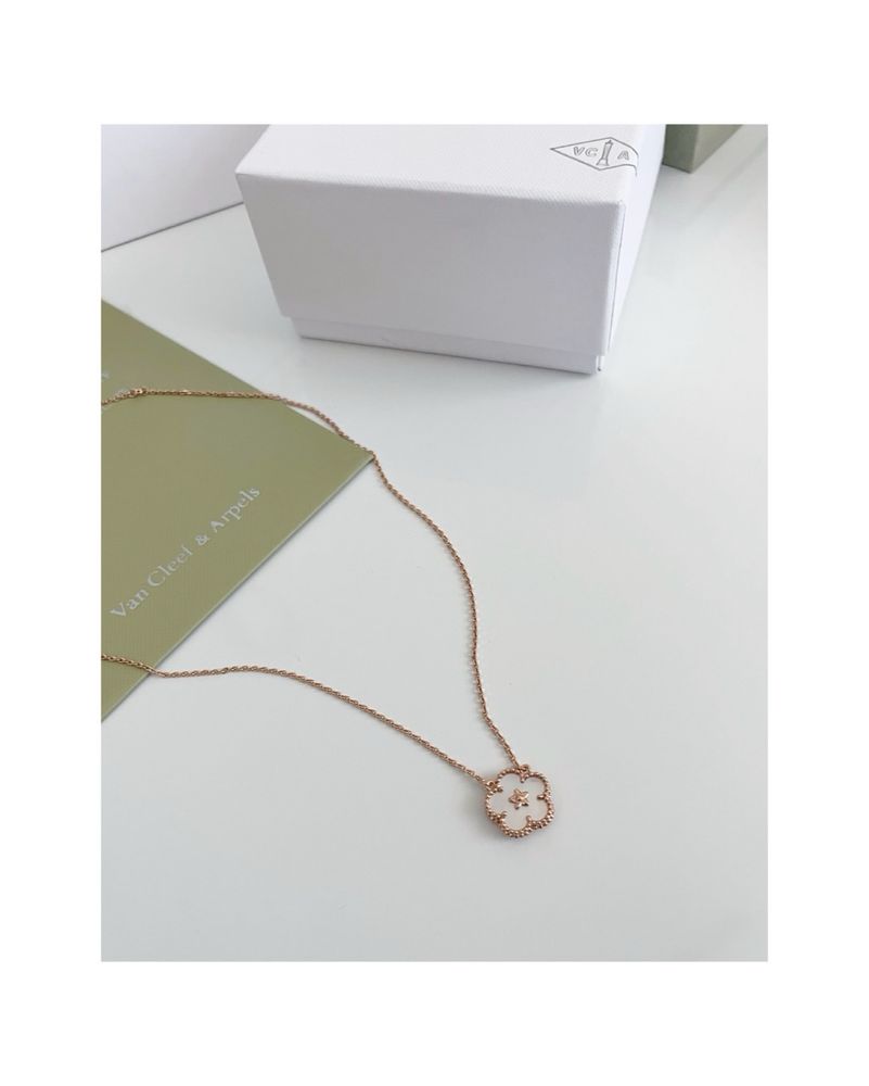 Van Cleef Rose Gold дамско колие бял седеф New Season