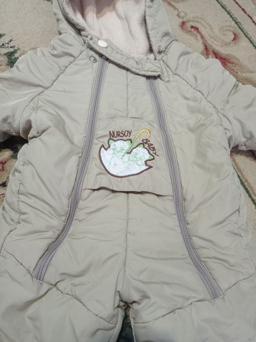 Комбинезон зимний, на флисе, на годик