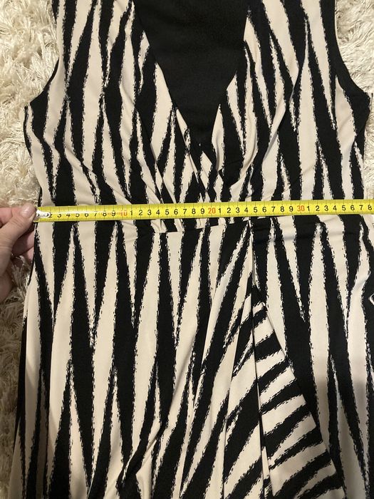 Rochie kimono imprimeu negru cu bej