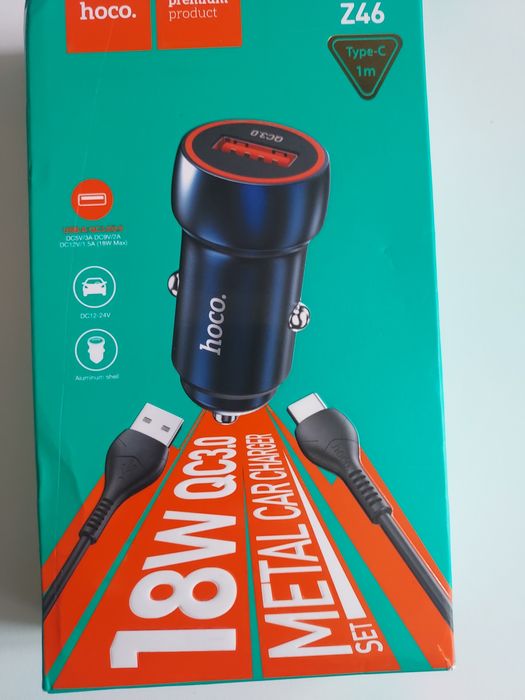 vand încărcător auto fast charge cu cablu mufa typ ,produs nou.