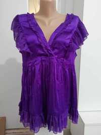Bluza eleganta mov cu volănașe Dorothy Perkins cu spatele gol
