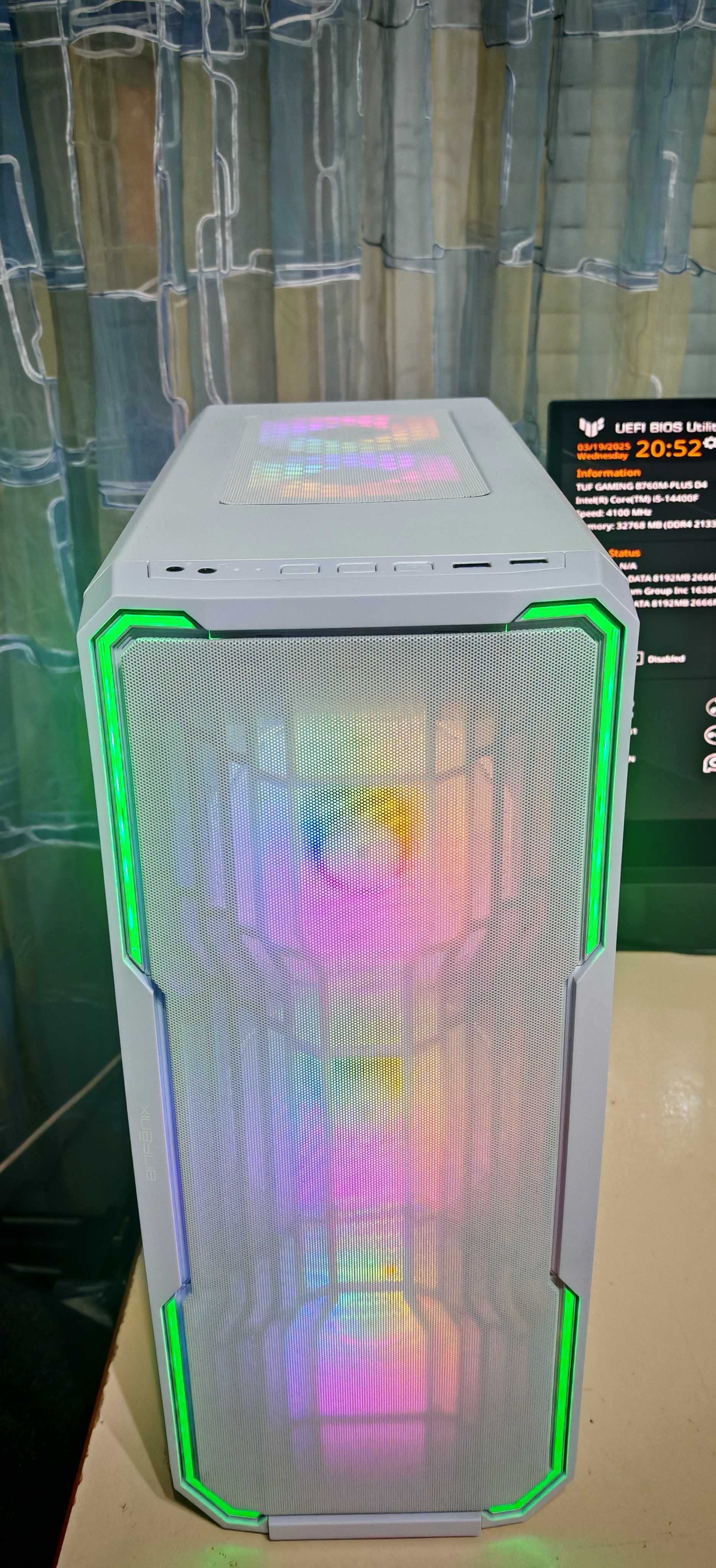 Яко Геймърско РС I5 14400F/32Gb/1000Gb SSD + 1TB SSD/RTX 3060TI/Гаранц