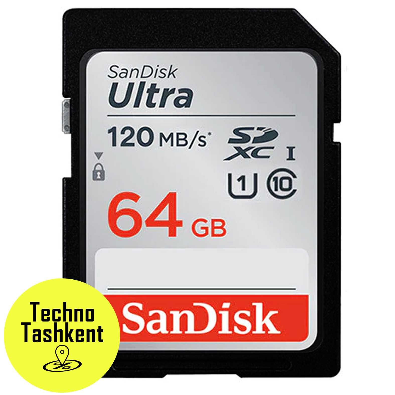 SanDisk Ultra 64gb SDXC UHS-I 120 Mb/s (Garantiya) (Dostavka bor)