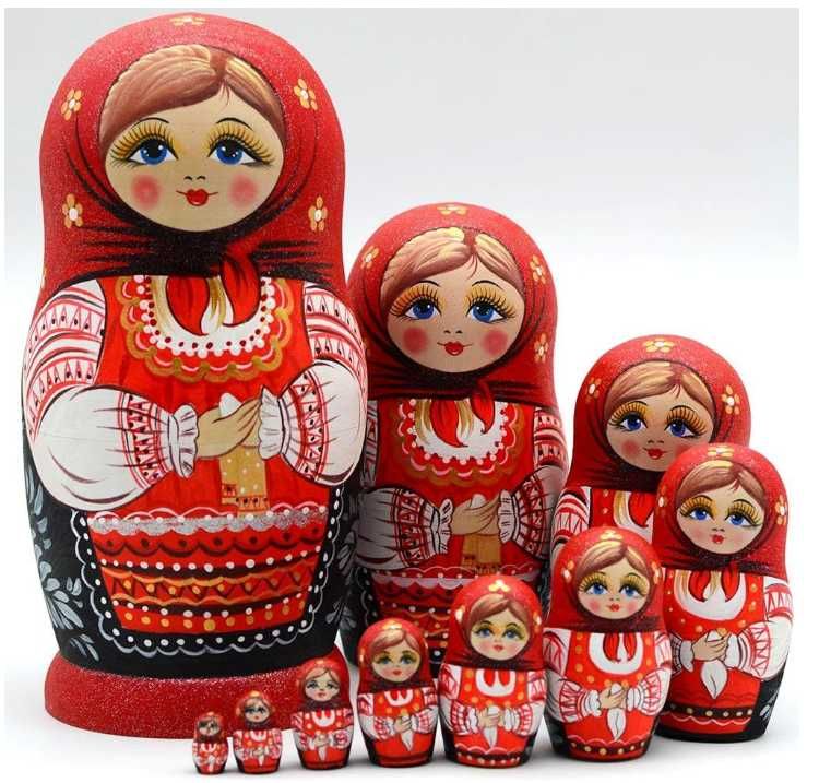 Set papsui Matrioska 7bucati Germania Handmade SIGILAT marime 19cm