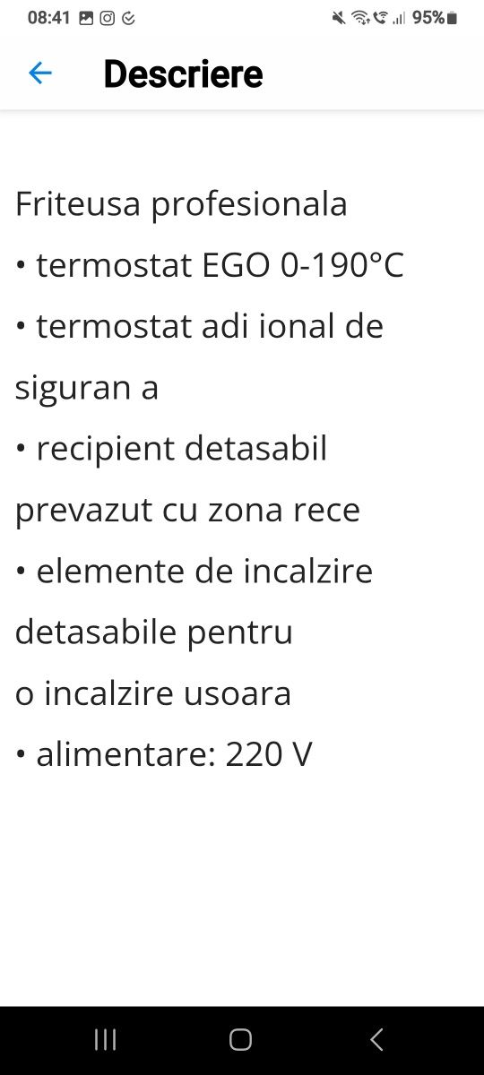 Vand fripteuza profesionala 4l