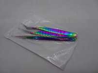 Kit pensete pentru extensii de gene 3 pensete iridescente