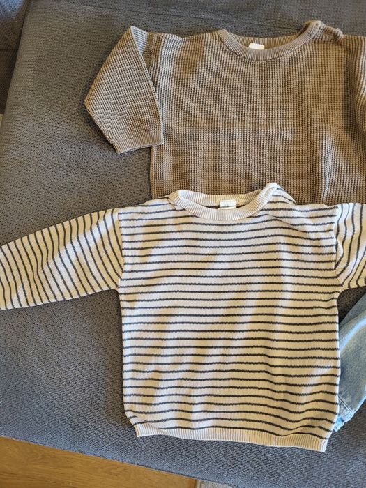 Дънково яке Zara 86 см и памучни пуловери H&M 80 см