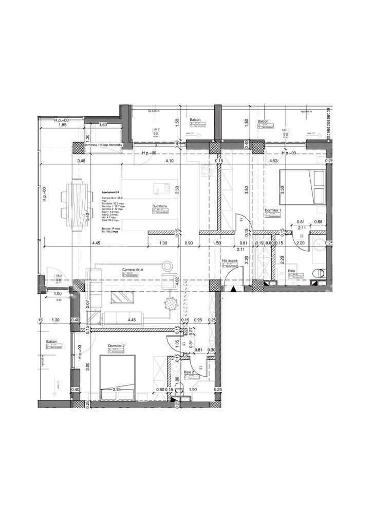 Apartament 3 camere 100 mp utili 3 balcoane si parcare subterana