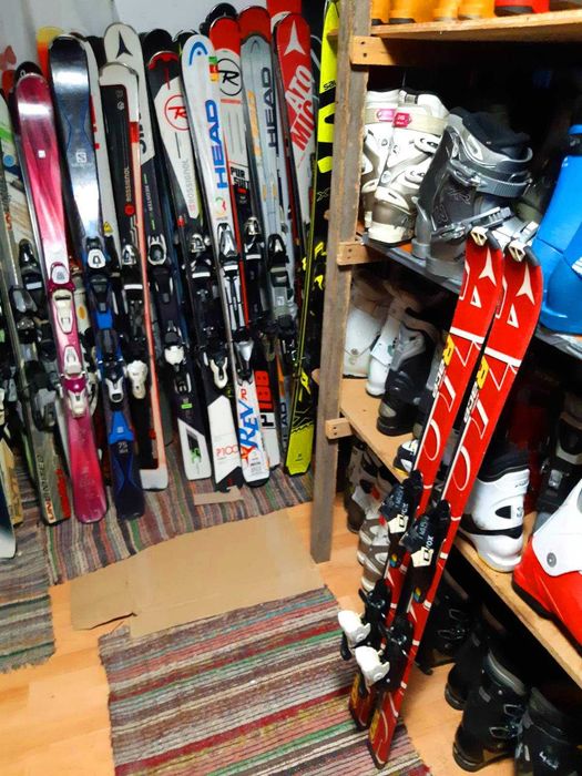 Schiuri copii 120 cm Atomic optional clapari schi bete casca set