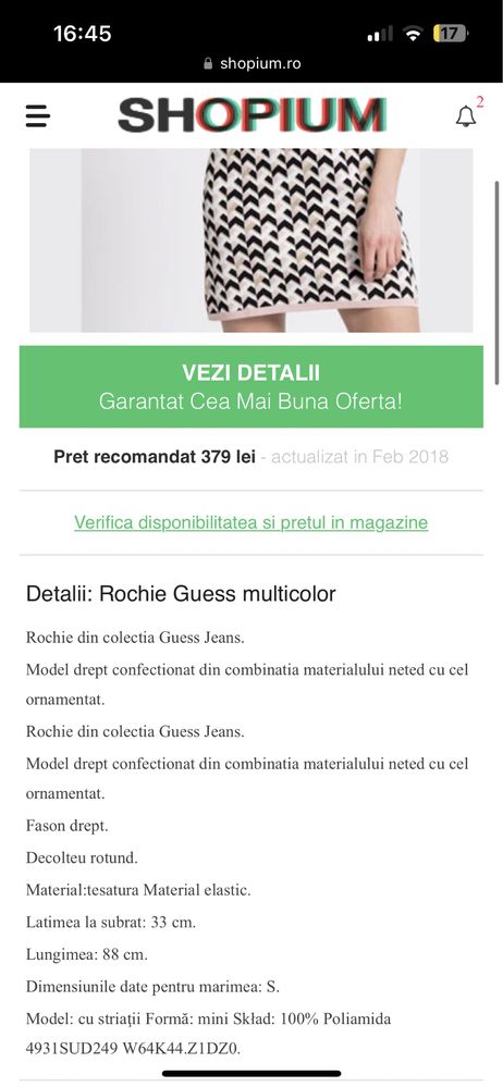 Rochie Guess - colecția Guess Jeans