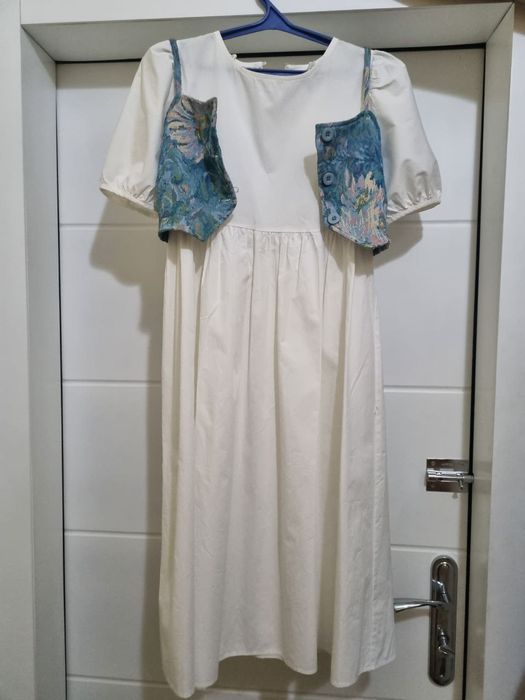 Платье белого цвета, СТАНДАРТ, накидка снимается, ношеное