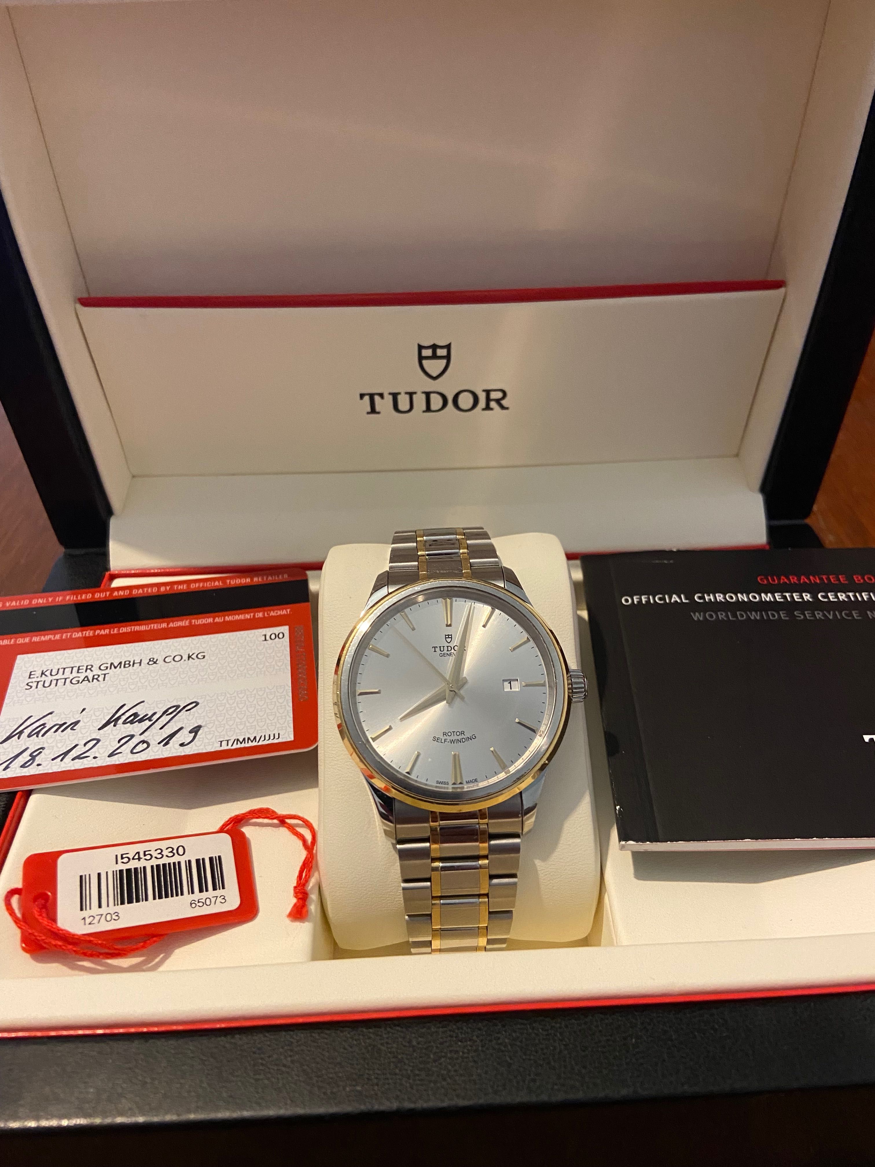 Tudor Style 12703, diam. 41 mm, oțel/aur. Mec. Tudor-eta 2824.