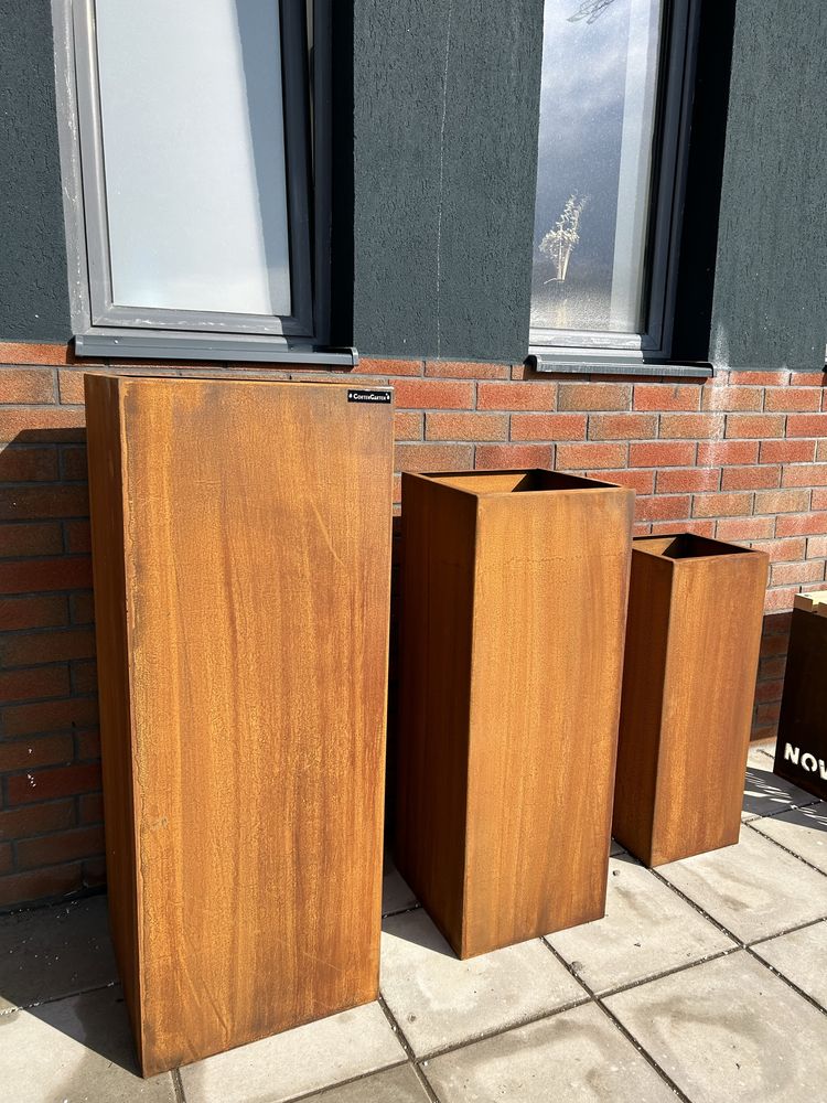 Jardiniere, ghice si obiecte diverse din otel corten