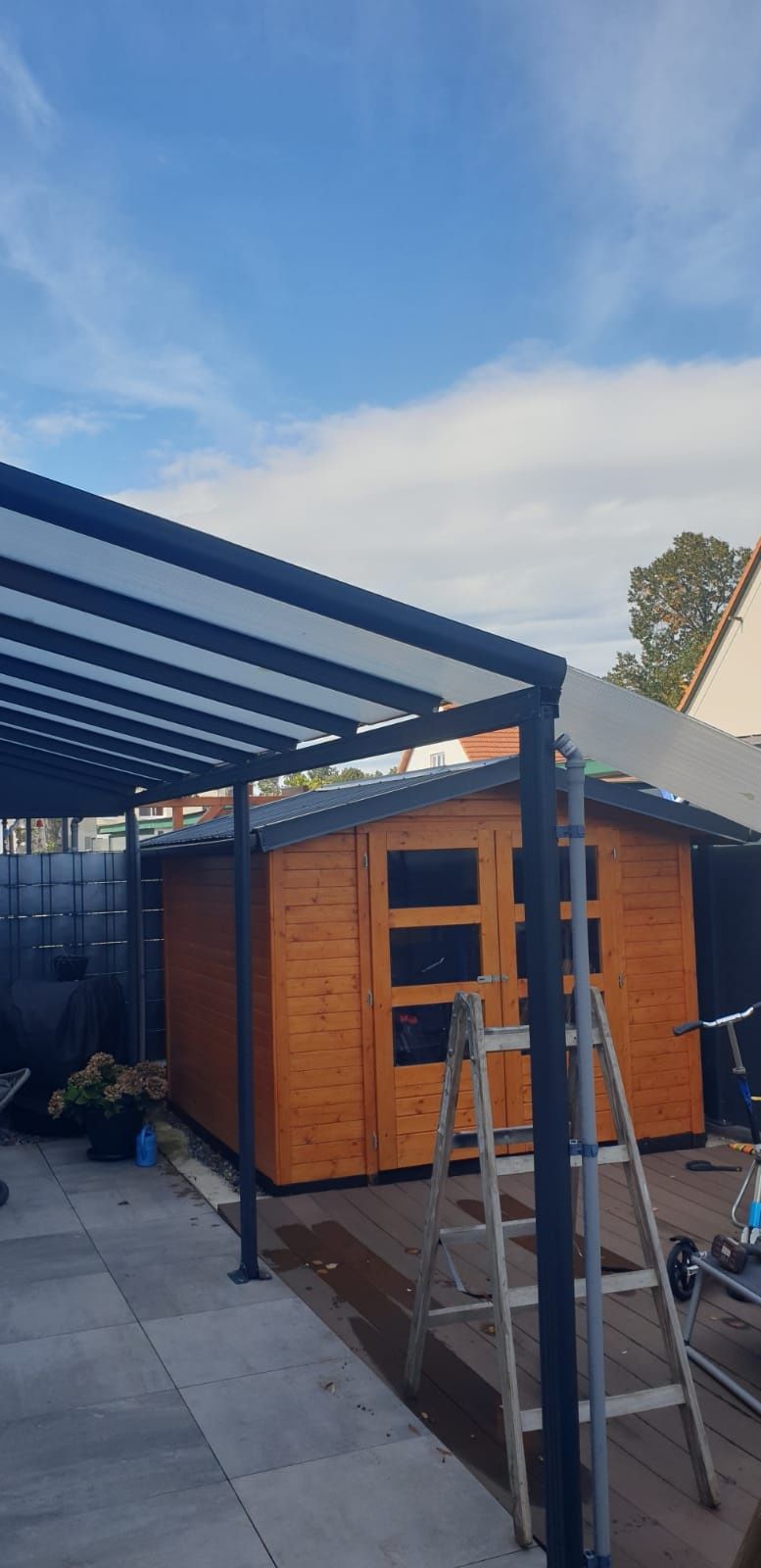 Vand pergola gri 5m × 3m c