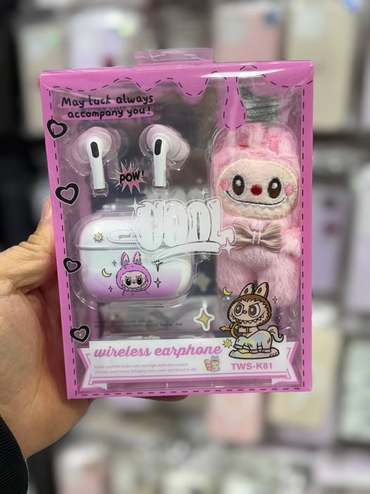 Наушники беспроводные детские подарочный набор Лабубу Labubu