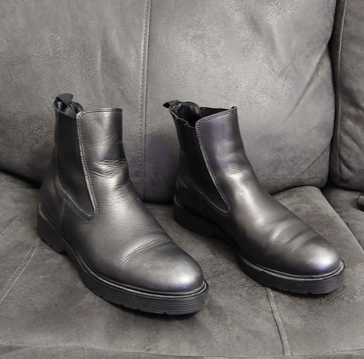 Ghete dama piele naturală, gri-antracit, 39