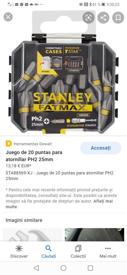 Biți  autofiletanta stanley fatmax, dewalt