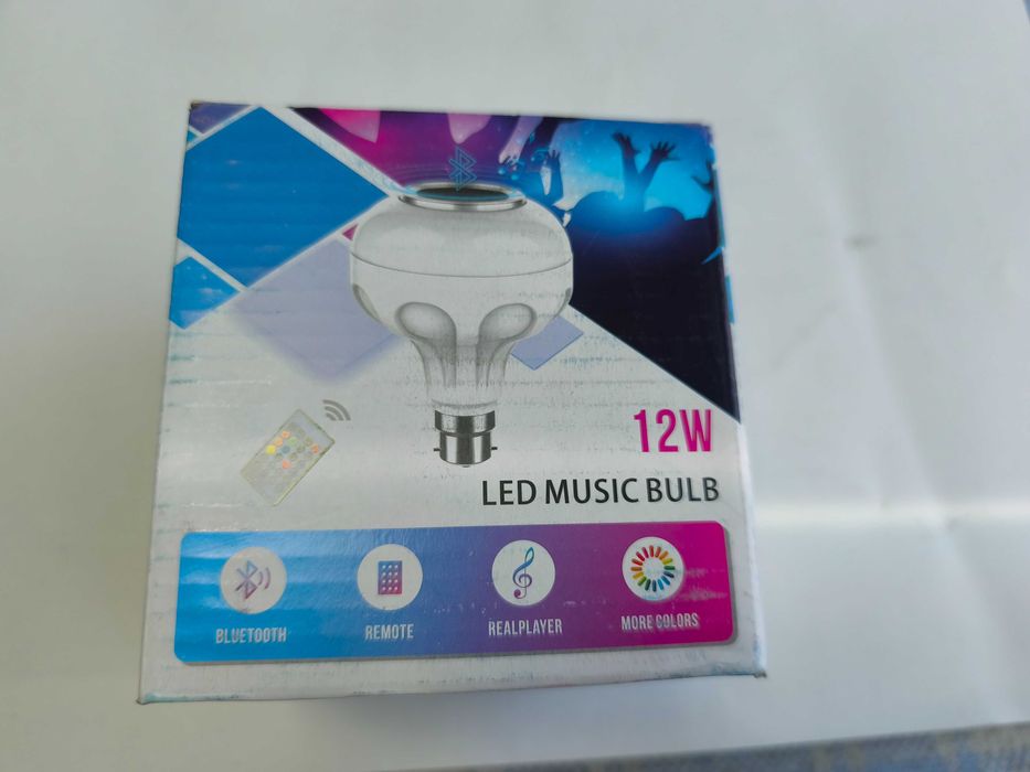 Bec led smart cu difuzor, bluetooth si telecomanda
