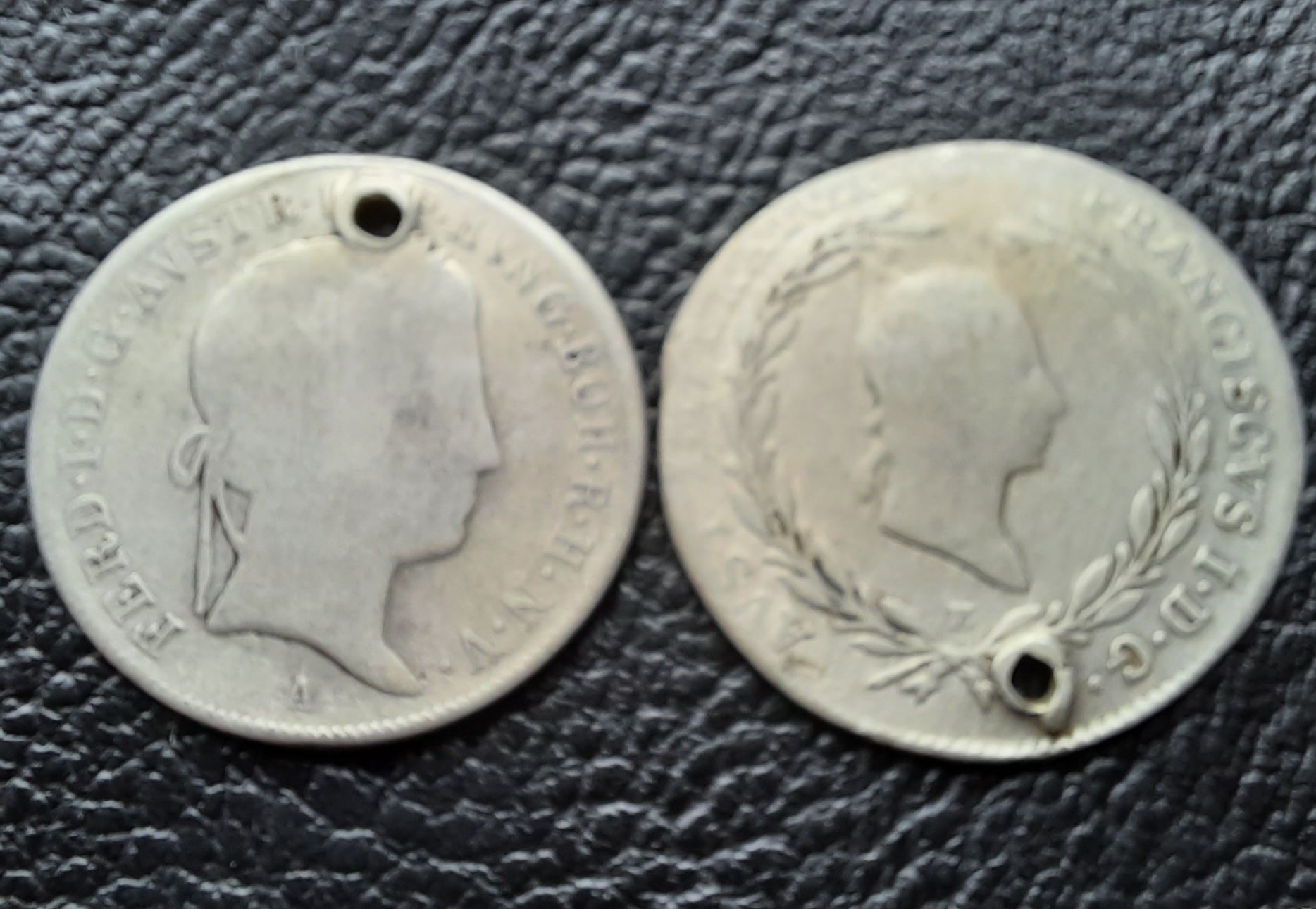 Стара сребърна монета/и 20 кройцера 1825 г. и 20 кройцера 1848 г.
