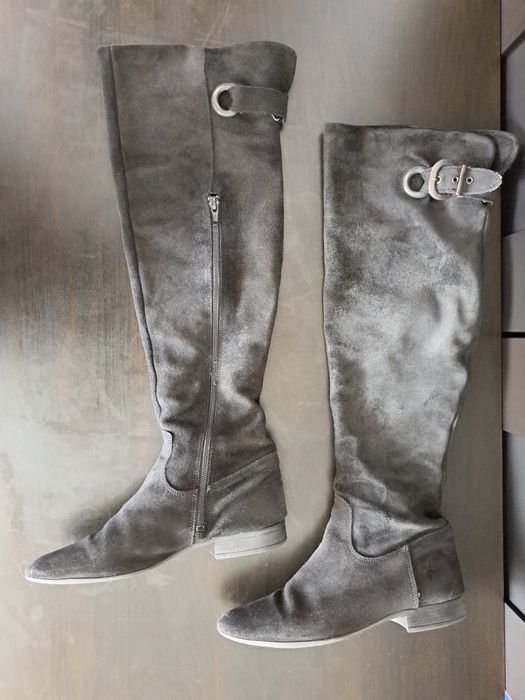 Cizme piele întoarsă deasupra genunchiului