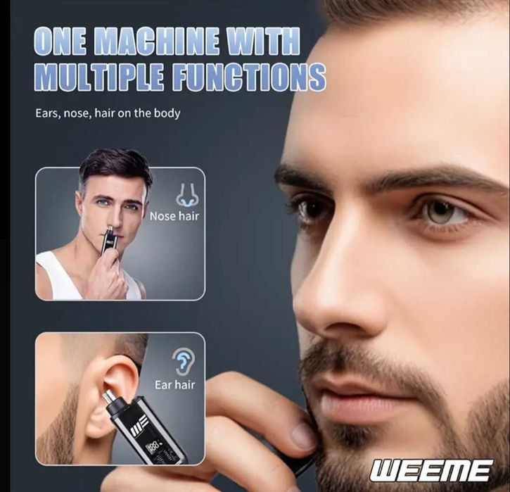 Мъжки USB тример за нос и уши LCD дисплей–презареждаем и водоустойчив