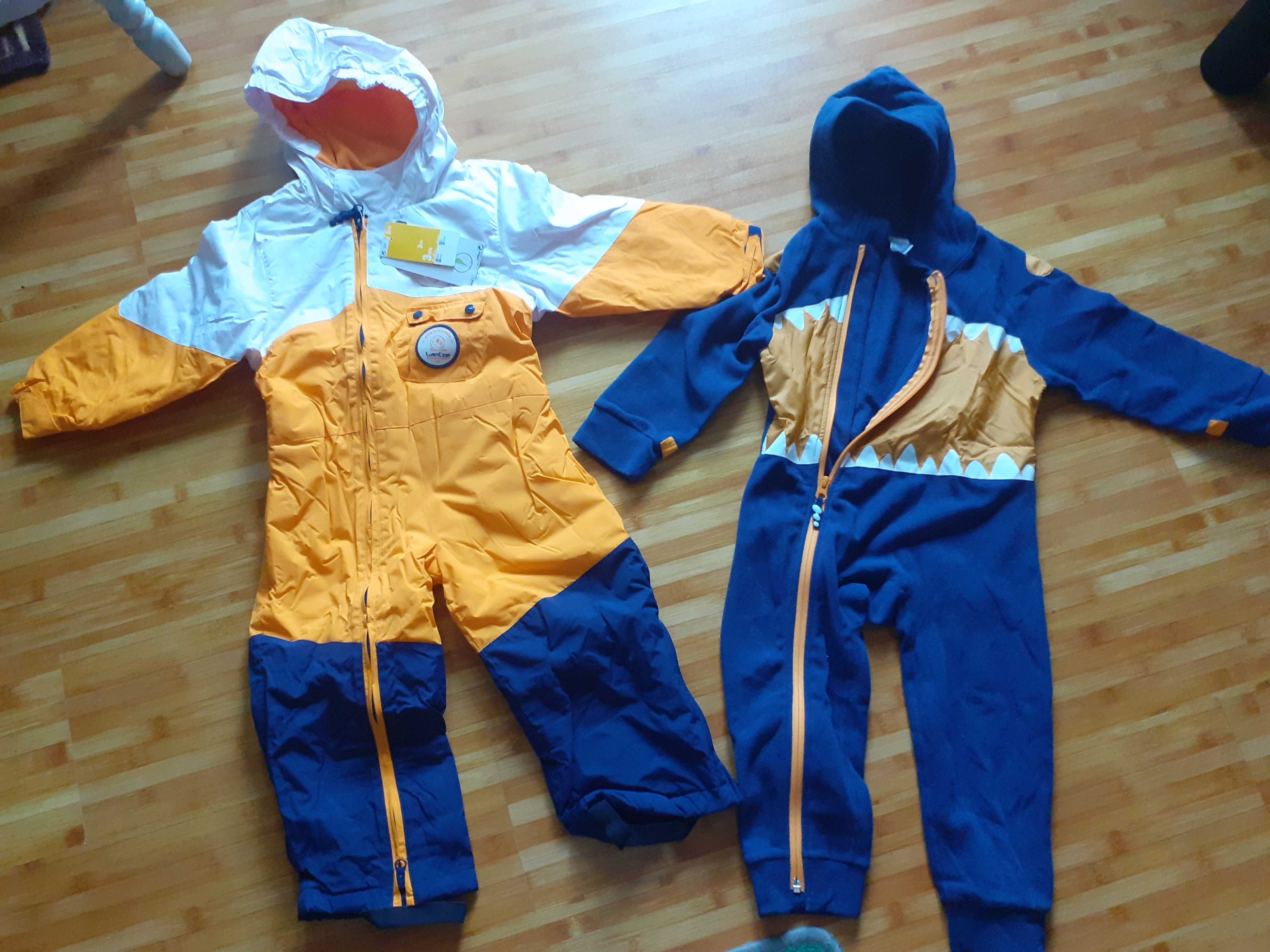 Ambele+cadou Costum copii ski si polar cadou caciulita/manusi 2-4 ani