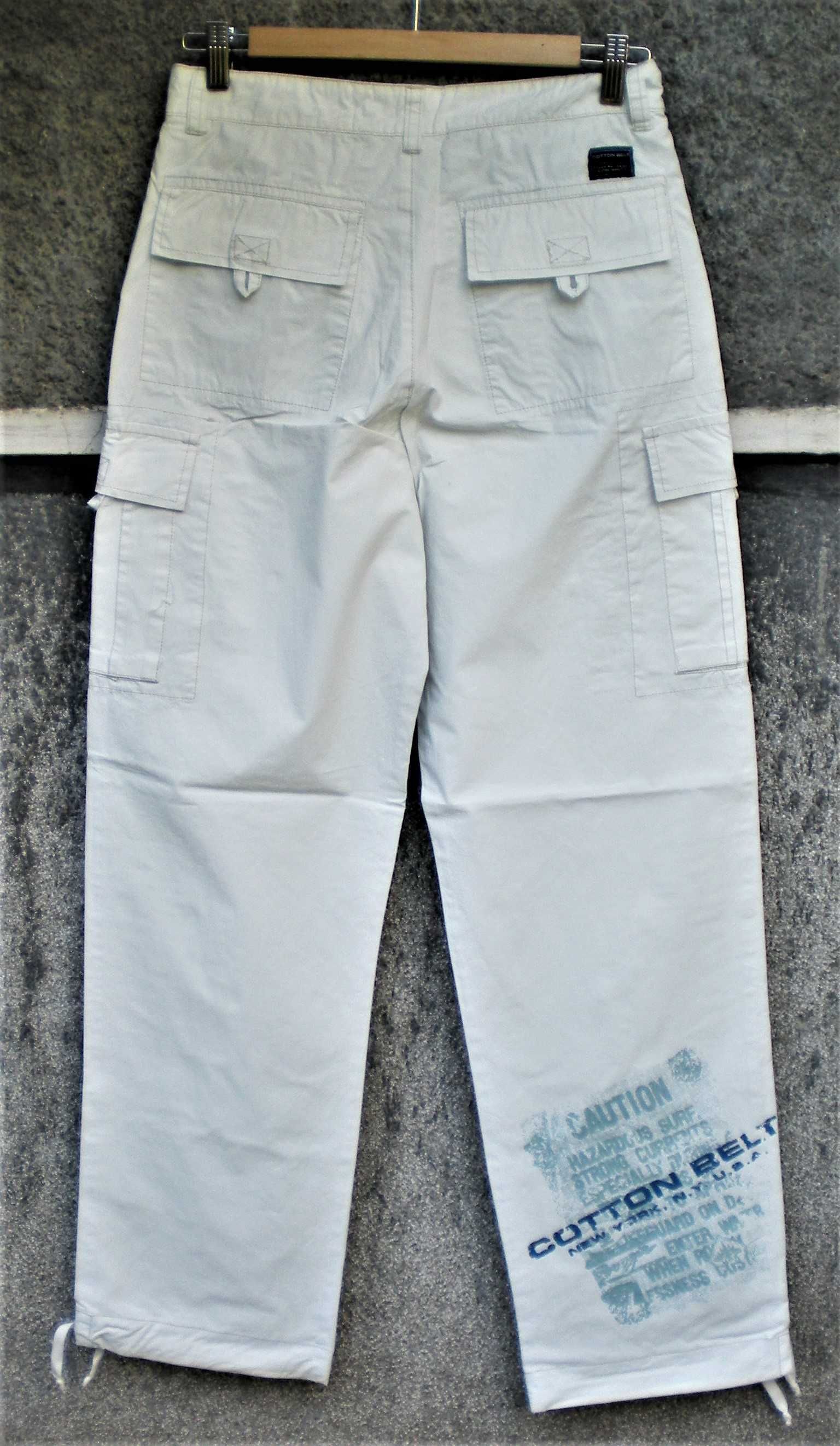 Pantaloni băieţi din poplin ALB_talia L, M, S, 7/8_brand „COTTON Belt”