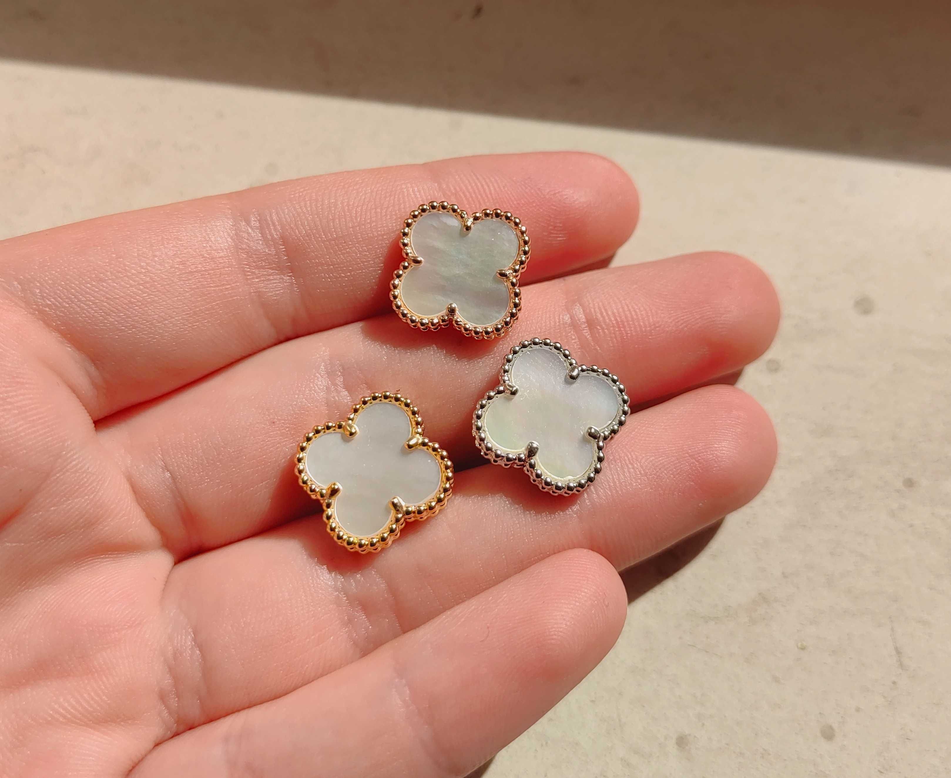 Златни дамски обеци със бял седеф - Van Cleef & Arpels VCA