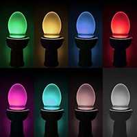 Lumină multicolora pentru WC cu senzori OFERTA 1+1!
