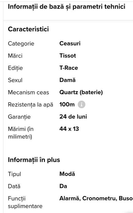 Ceas damă/unisex Tissot  quartz