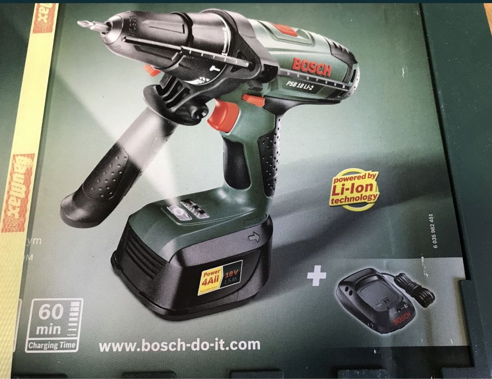 Pachet NOU-autofiletanta cu ciocan, PSB 18 Li-2, original Bosch,