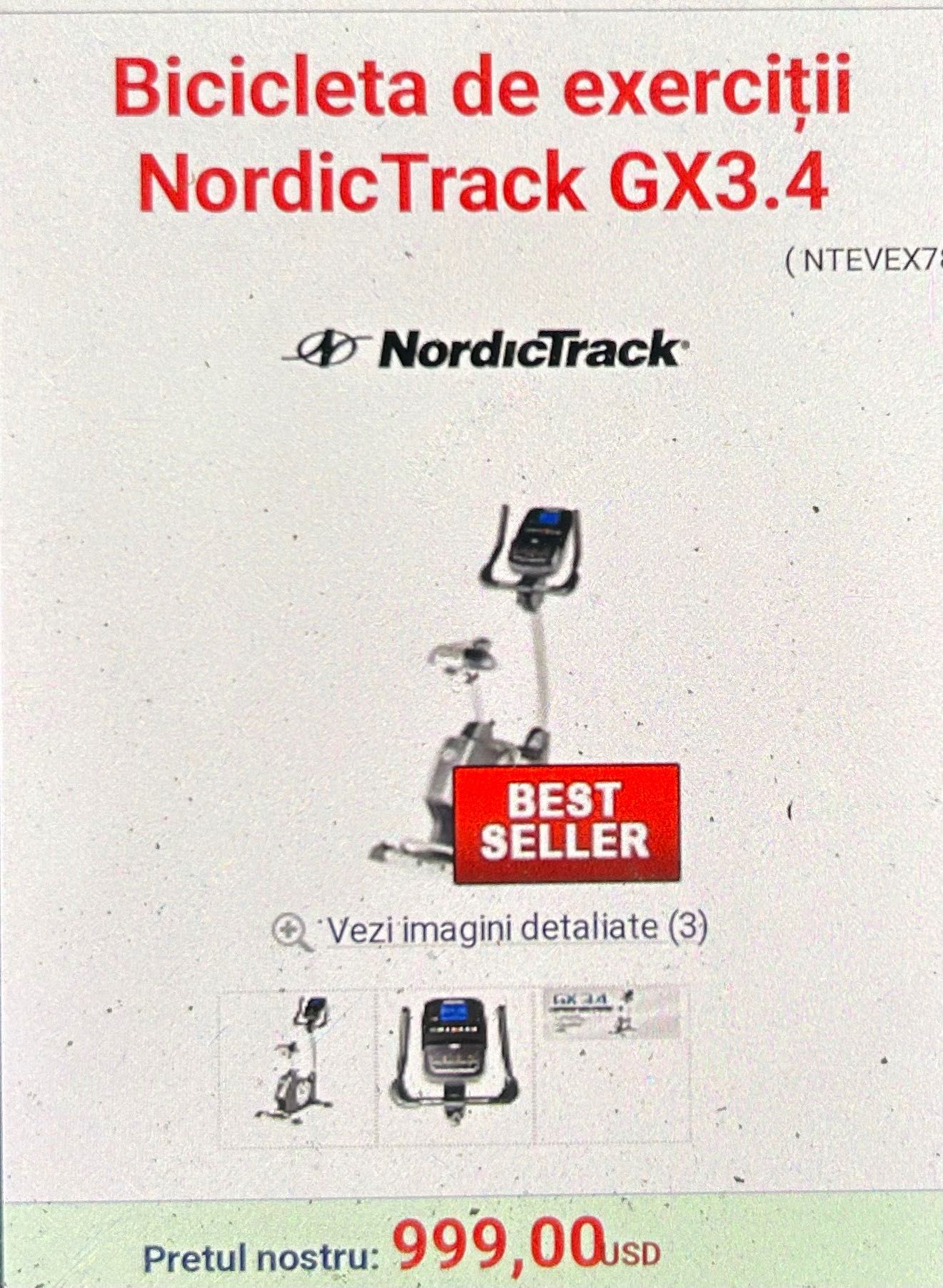 Bicicletă Fitness profesioanlă NordicTrack GX3.4
