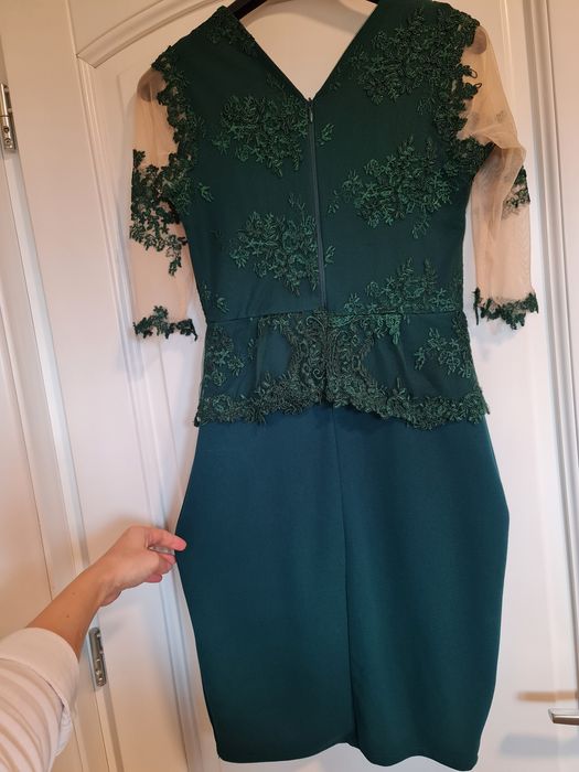 Rochie verde cu dantela