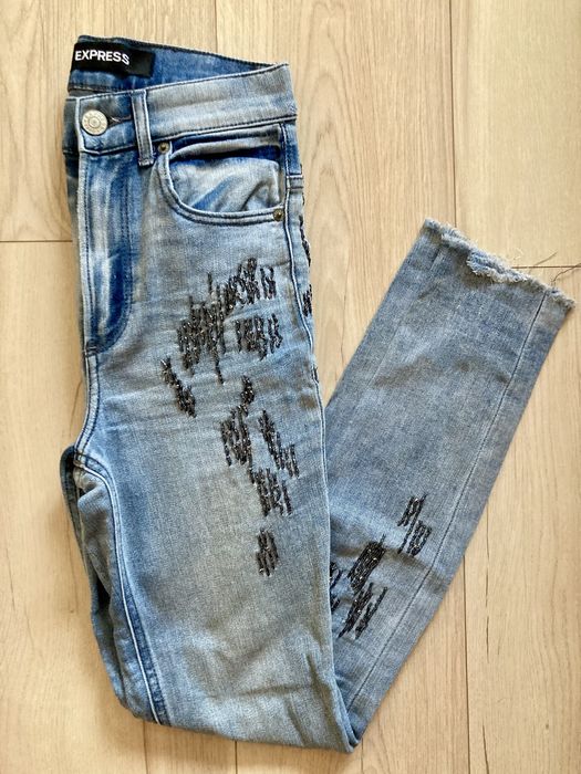 Blugi brodati Abercrombie, Guess, Express- femei