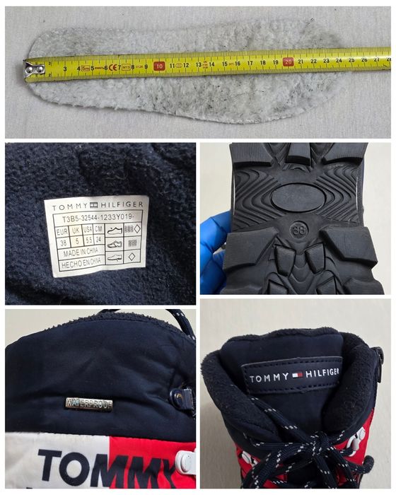 Ghete de zăpadă TOMMY HILFIGER, cizme de iarnă Waterproof, Nr. 38 EU