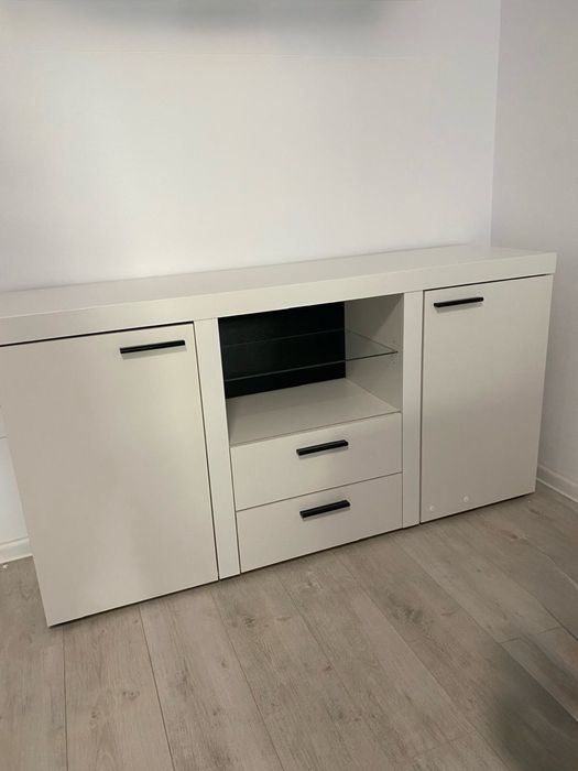 Comodă noua, moderna, alba cu led