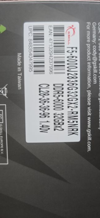 Ram 32gb DDr5 6000 Cl28 !!! NOI RGB AMD EXPO Intel XMP3 f5-6000j2836g3