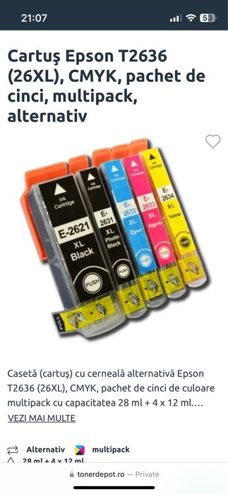 Cartuse imprimanta compatibile cu Epson T2636 (26XL)