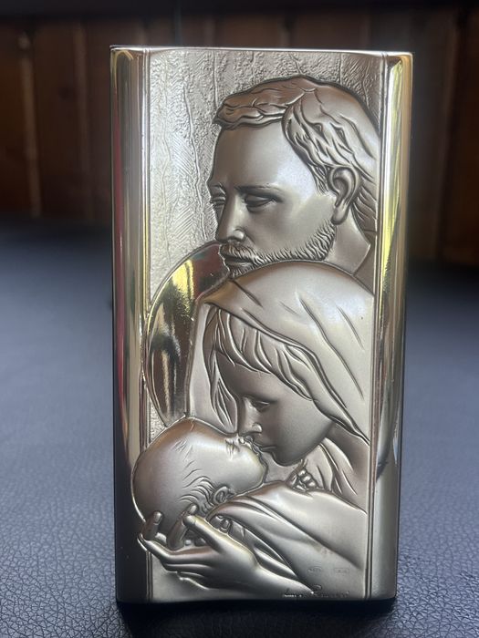 Icoana placata cu argint, Sfanta Familie, autentica cu numar de serie