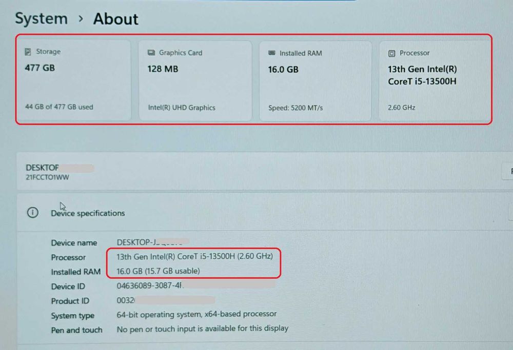 Lenovo ThinkPad P16v/Core i5 13500H/16GB RAM/512GB SSD/16 Full HD+ IPS