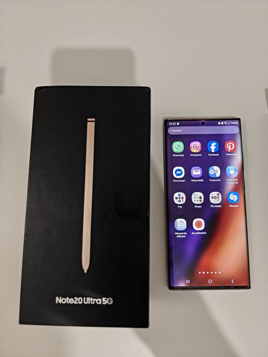 Samsung Note 20 Ultra 5g, arată impecabil,cutie