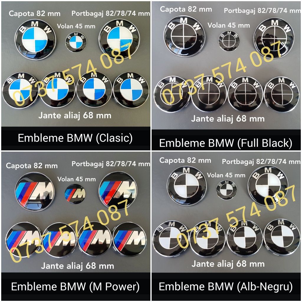 Capace jante BMW si embleme BMW Seria 1 2 3 4 5 X1 X3 X5 X6