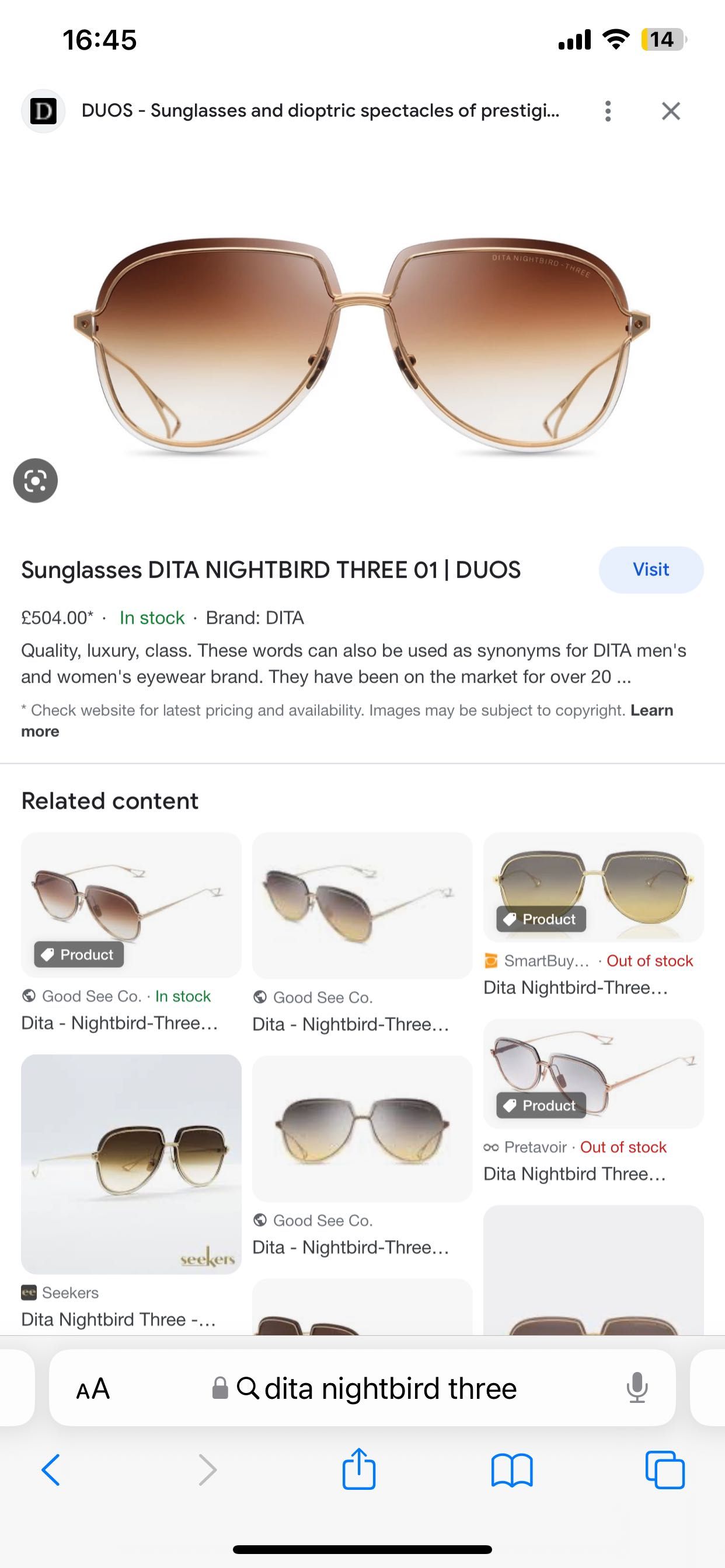 Слънчеви очила Dita