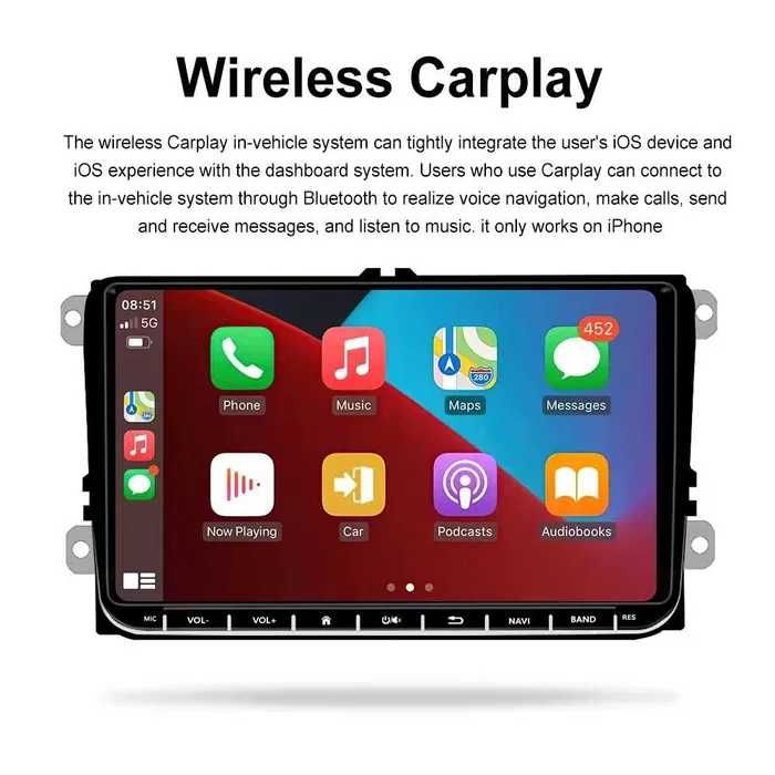 9 Инч Android Мултимедия с CarPlay за VW Golf 5 6 Polo Passat Touran