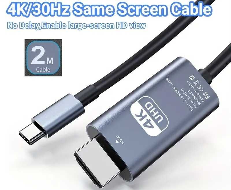 USB 3.1 Тип C к HDMI/DP 4К HDTV цифровой кабель-адаптер конвертер