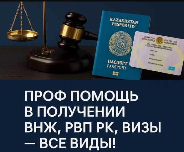 Проф. помощь в оформлении ВНЖ,РВП РК!