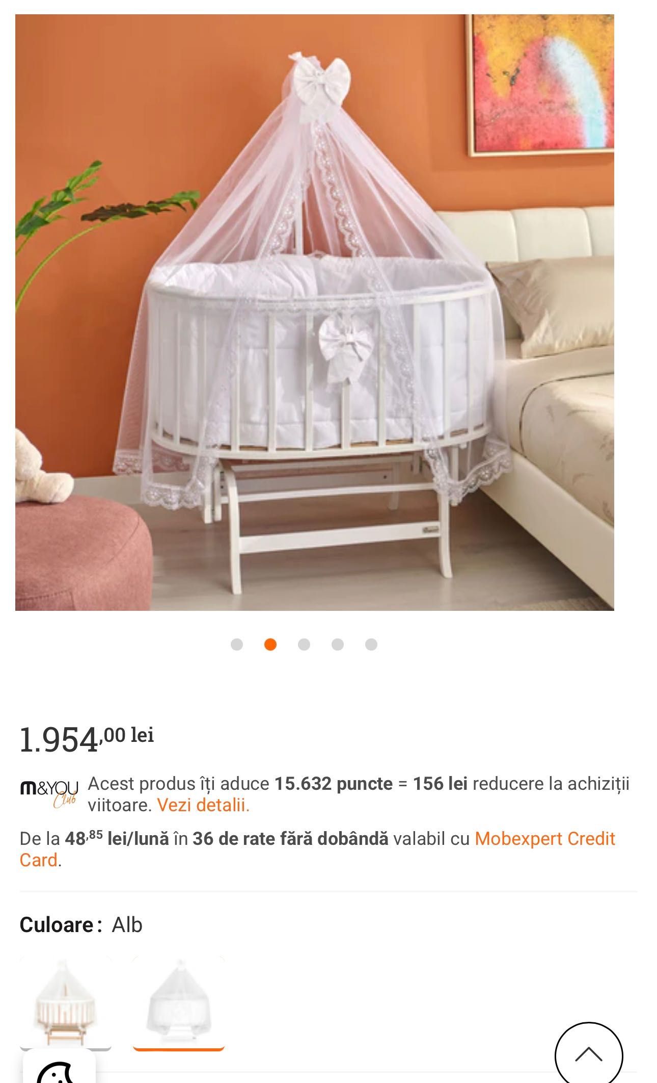 Pat NOU bebe, saltea si baldachin incluse