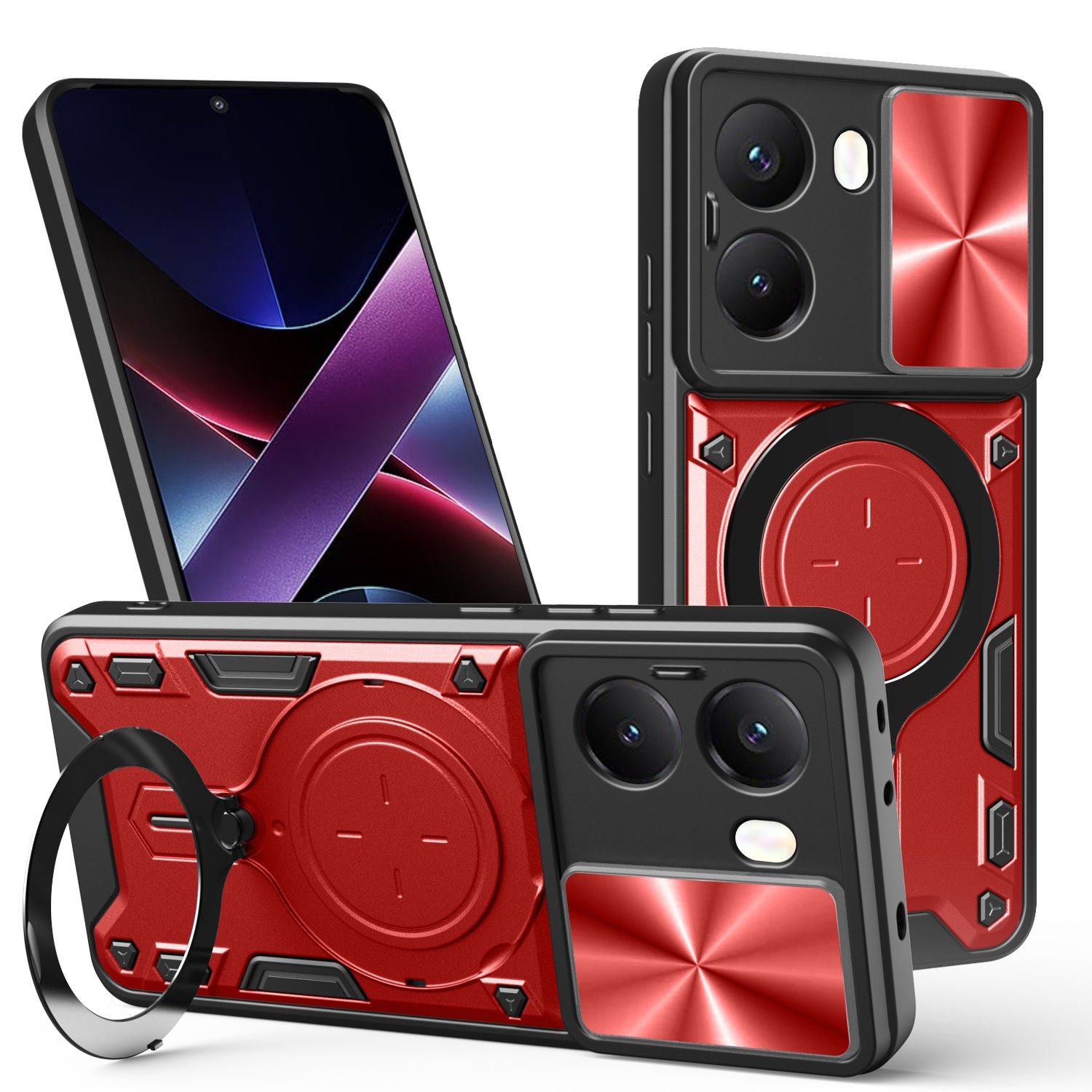 Xiaomi Poco X7 Pro / X6 Pro / GIANT RING Удароустойчив кейс с пръстен