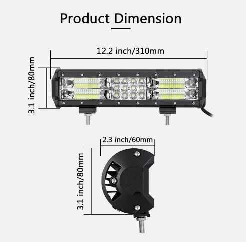 Led Bar 180w spot si flood 37 cm 3 randuri TRANSPORT 0