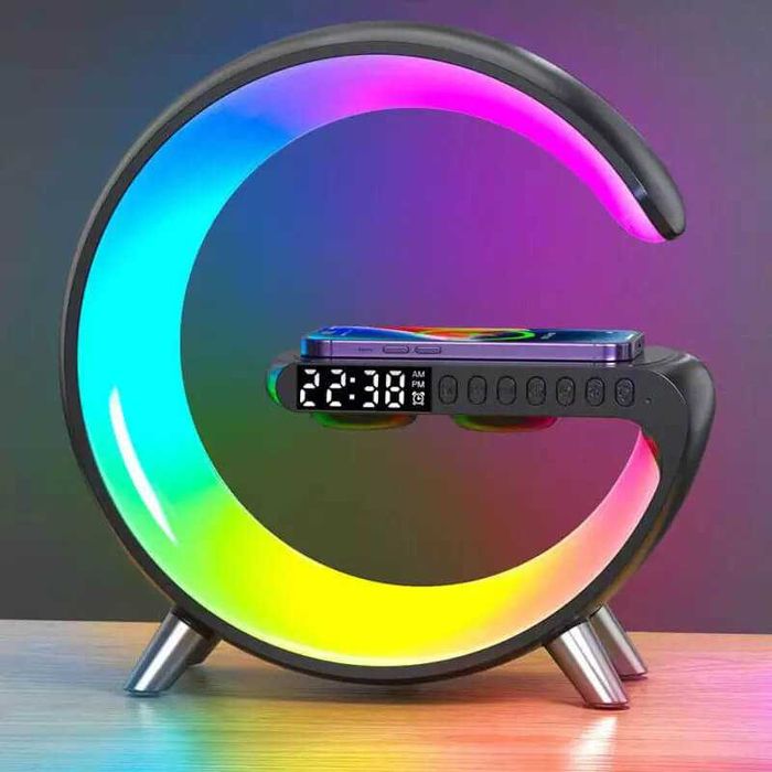 Безжична зарядна LED докинг станция с Bluetooth, Музика и Радио